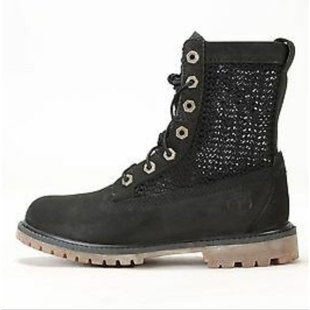 Timberland Open Mesh Lace-Up Boots In Black Size 7